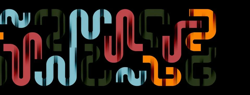 Dynamic waves, flowing lines, stripes vector geometric elements minimal pattern Illustrazione stock