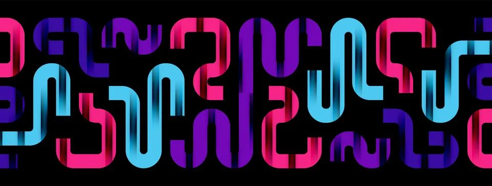 Dynamic waves, flowing lines, stripes vector geometric elements minimal pattern 스톡 일러스트