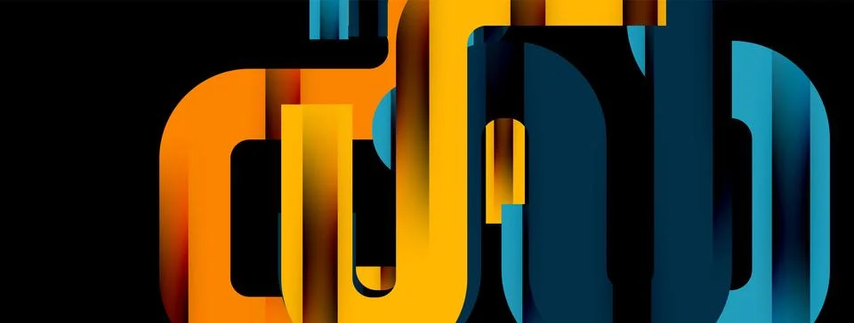 Dynamic waves, flowing lines, stripes vector geometric elements minimal pattern 스톡 일러스트