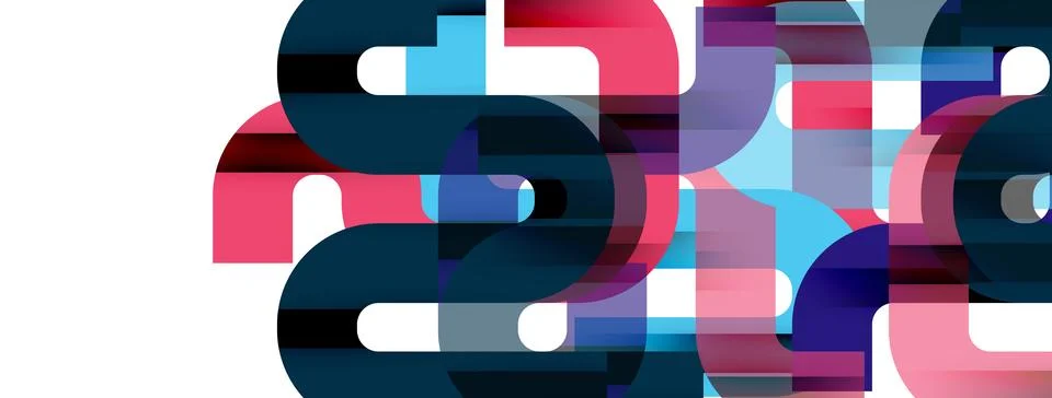 Dynamic waves, flowing lines, stripes vector geometric elements minimal pattern 스톡 일러스트