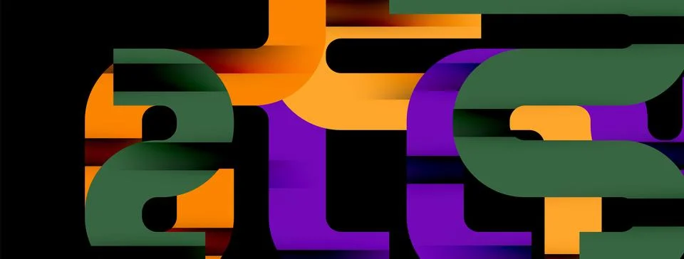 Dynamic waves, flowing lines, stripes vector geometric elements minimal pattern Illustrazione stock