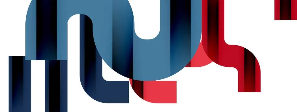 Dynamic waves, flowing lines, stripes vector geometric elements minimal pattern 스톡 일러스트