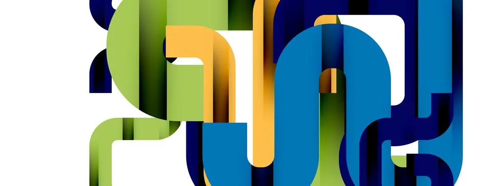 Dynamic waves, flowing lines, stripes vector geometric elements minimal pattern Illustrazione stock