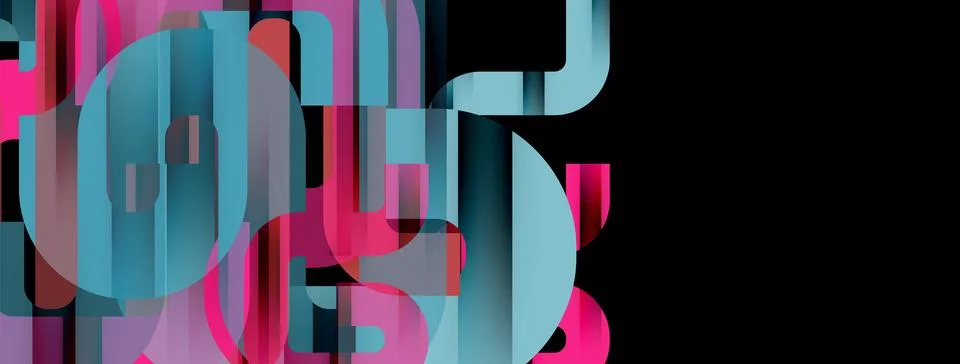 Dynamic waves, flowing lines, stripes vector geometric elements minimal pattern Stockillustratie