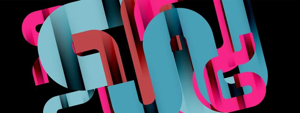 Dynamic waves, flowing lines, stripes vector geometric elements minimal pattern Illustrazione stock