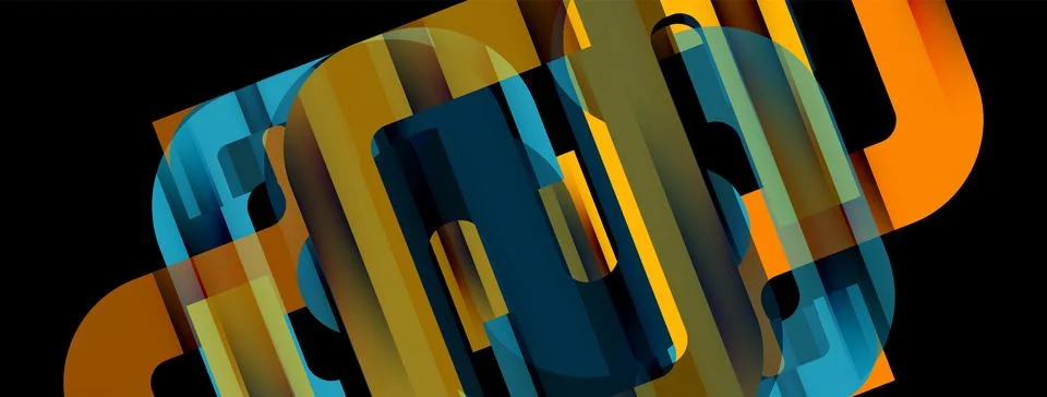 Dynamic waves, flowing lines, stripes vector geometric elements minimal pattern Illustrazione stock