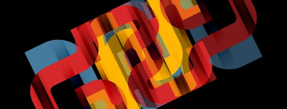 Dynamic waves, flowing lines, stripes vector geometric elements minimal pattern Illustrazione stock