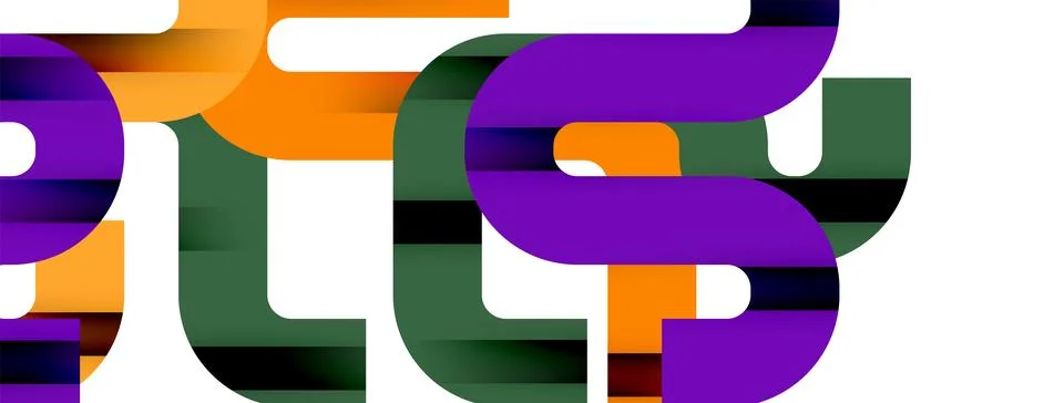 Dynamic waves, flowing lines, stripes vector geometric elements minimal pattern Illustrazione stock