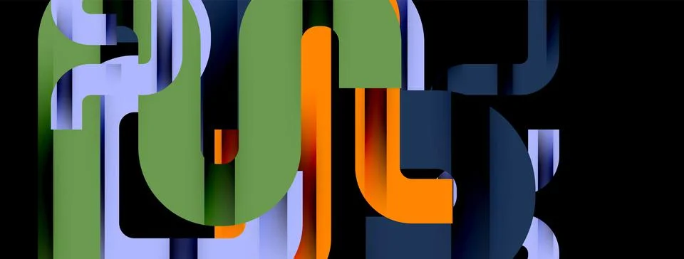 Dynamic waves, flowing lines, stripes vector geometric elements minimal pattern イラスト素材