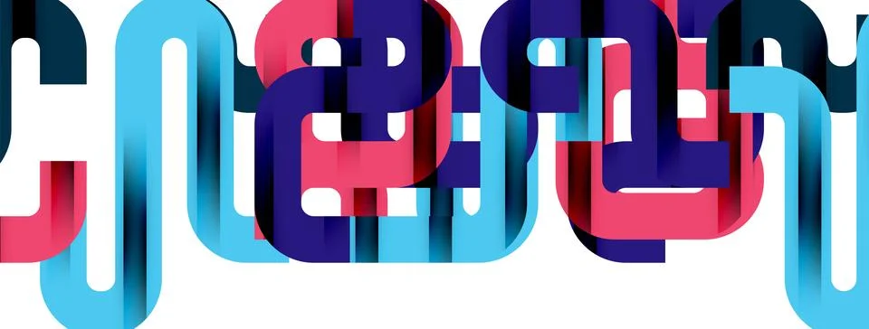 Dynamic waves, flowing lines, stripes vector geometric elements minimal pattern Illustrazione stock