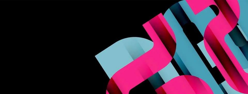 Dynamic waves, flowing lines, stripes vector geometric elements minimal pattern Stock Illustration