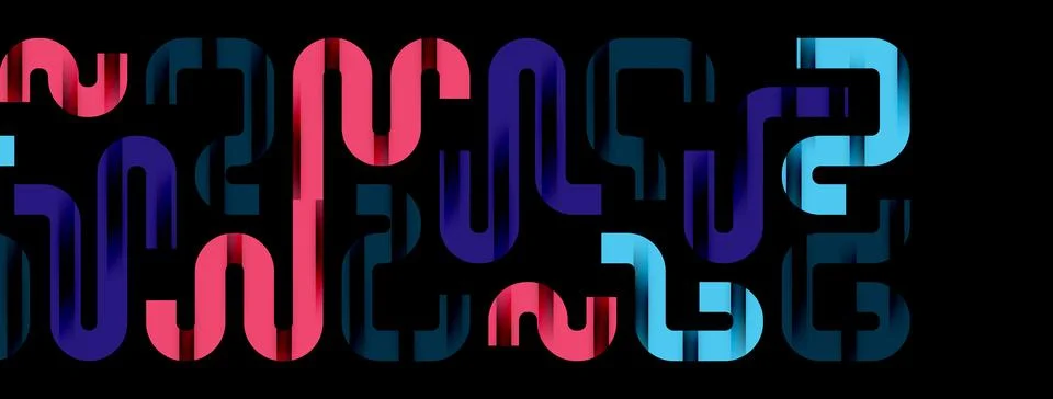 Dynamic waves, flowing lines, stripes vector geometric elements minimal pattern Stock Illustration