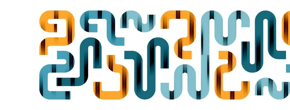 Dynamic waves, flowing lines, stripes vector geometric elements minimal pattern 스톡 일러스트