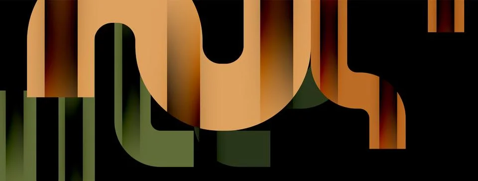 Dynamic waves, flowing lines, stripes vector geometric elements minimal pattern Stockillustratie