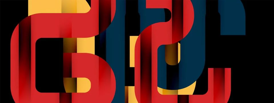 Dynamic waves, flowing lines, stripes vector geometric elements minimal pattern Illustrazione stock