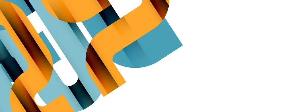 Dynamic waves, flowing lines, stripes vector geometric elements minimal pattern Illustrazione stock