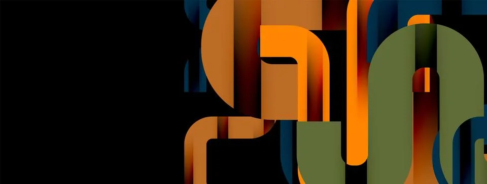Dynamic waves, flowing lines, stripes vector geometric elements minimal pattern Illustrazione stock
