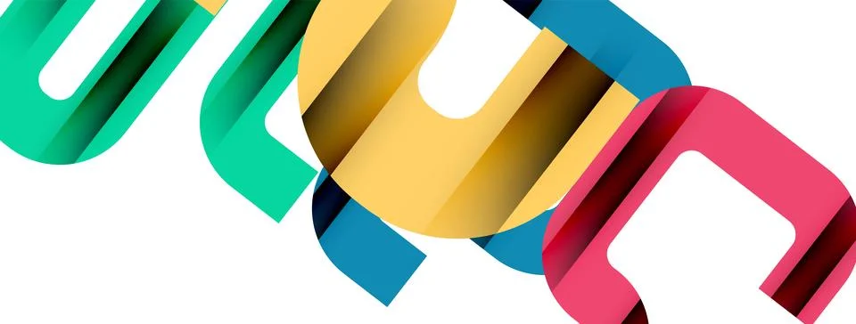 Dynamic waves, flowing lines, stripes vector geometric elements minimal pattern Stock Illustration