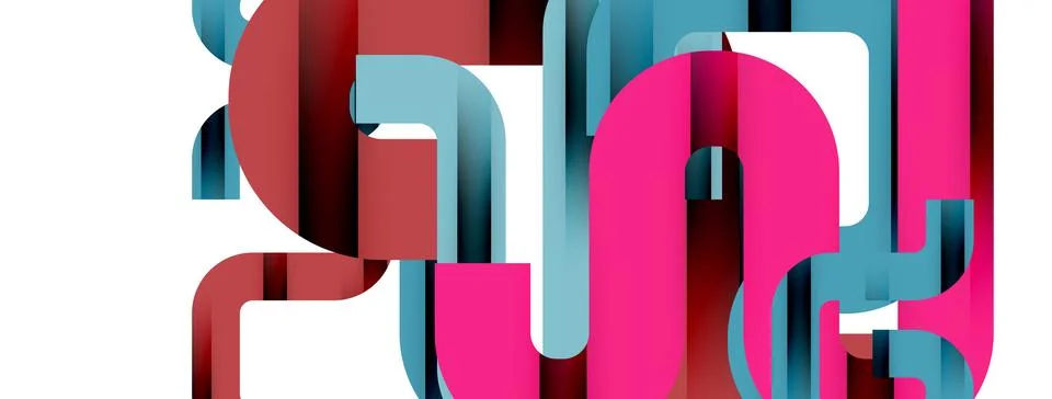 Dynamic waves, flowing lines, stripes vector geometric elements minimal pattern Stockillustratie