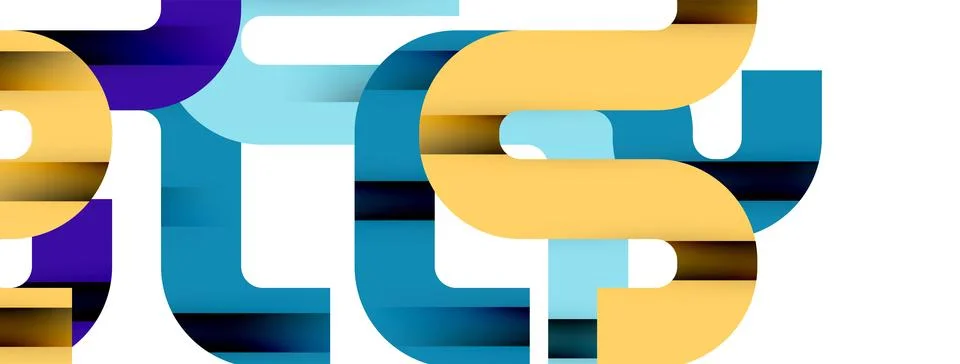 Dynamic waves, flowing lines, stripes vector geometric elements minimal pattern Illustrazione stock