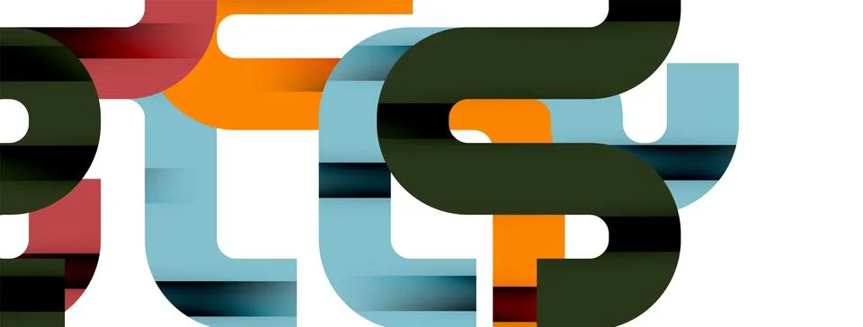 Dynamic waves, flowing lines, stripes vector geometric elements minimal pattern Illustrazione stock