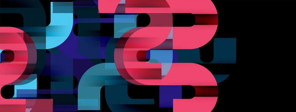 Dynamic waves, flowing lines, stripes vector geometric elements minimal pattern Stock Illustration