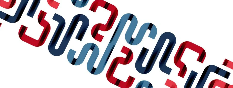 Dynamic waves, flowing lines, stripes vector geometric elements minimal pattern Stock Illustration