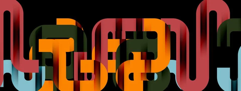 Dynamic waves, flowing lines, stripes vector geometric elements minimal pattern Stock Illustration