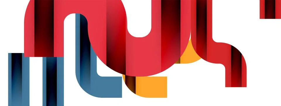 Dynamic waves, flowing lines, stripes vector geometric elements minimal pattern 스톡 일러스트