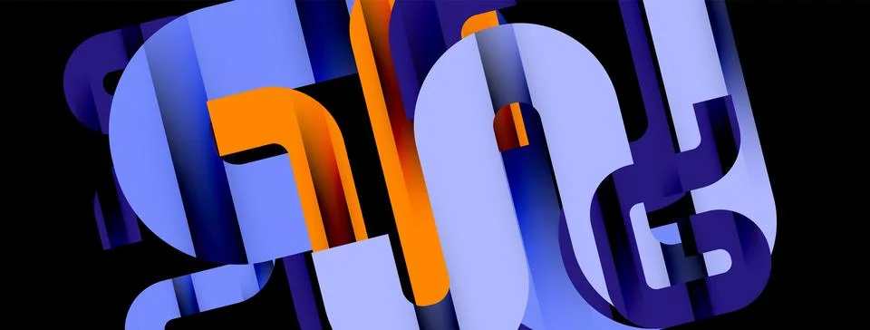 Dynamic waves, flowing lines, stripes vector geometric elements minimal pattern Illustrazione stock