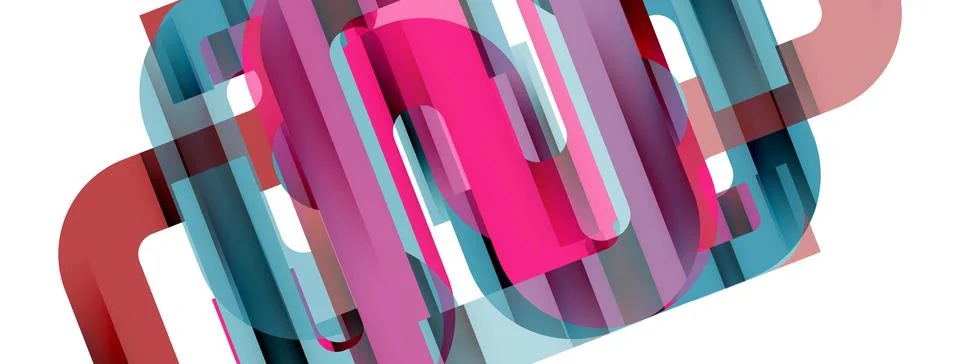 Dynamic waves, flowing lines, stripes vector geometric elements minimal pattern Stock Illustration