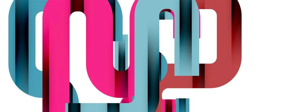 Dynamic waves, flowing lines, stripes vector geometric elements minimal pattern Stock Illustration