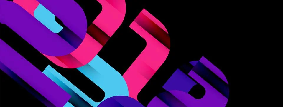 Dynamic waves, flowing lines, stripes vector geometric elements minimal pattern イラスト素材