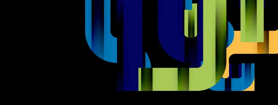 Dynamic waves, flowing lines, stripes vector geometric elements minimal pattern Stockillustratie