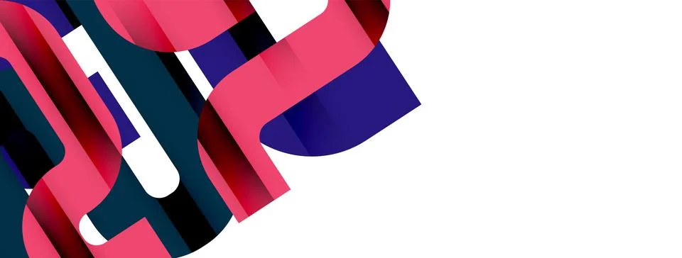 Dynamic waves, flowing lines, stripes vector geometric elements minimal pattern Illustrazione stock