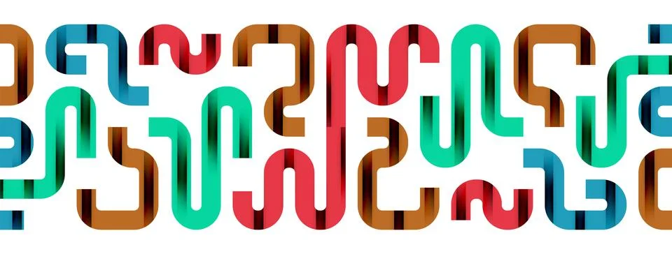 Dynamic waves, flowing lines, stripes vector geometric elements minimal pattern Stock Illustration