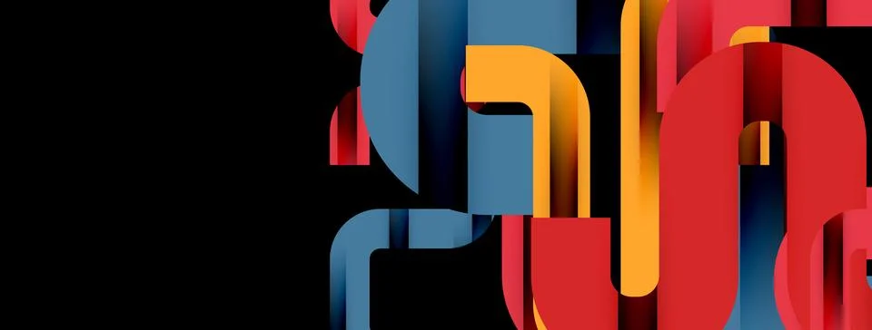 Dynamic waves, flowing lines, stripes vector geometric elements minimal pattern 스톡 일러스트