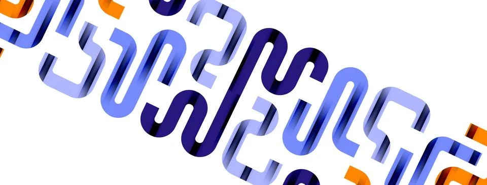 Dynamic waves, flowing lines, stripes vector geometric elements minimal pattern Illustrazione stock