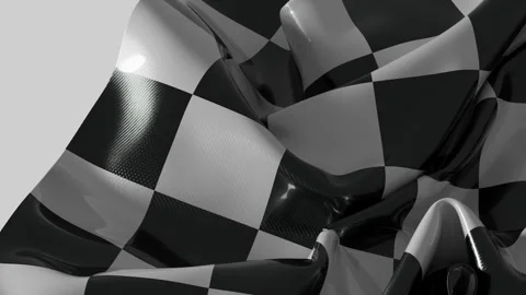 Dynamic Waving Checkered Flag Pattern Abstract Background Motion Graph 스톡 동영상 343430811