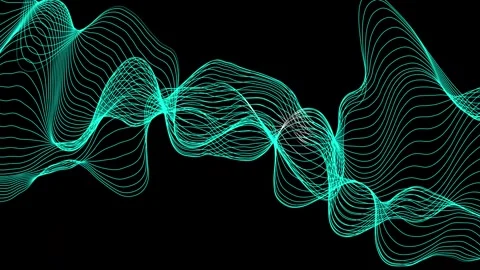 Dynamic waving light-green line animation. Stock Footage 312486069
