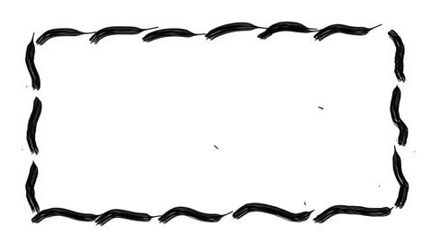 Dynamic wavy black wiggly line frame border, artistic rough manual pencil s.. Stock Footage 323310334