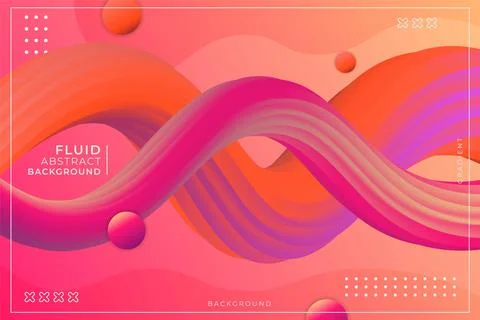 Dynamic Wavy Fluid Gradient Abstract Liquid Pink and Orange Background with C Illustrazione stock