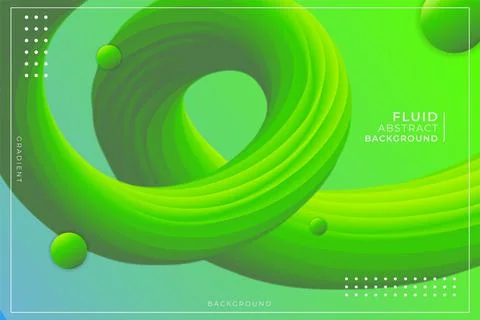 Dynamic Wavy Fluid Texture Gradient Green and Yellow Abstract Background Stock Illustration