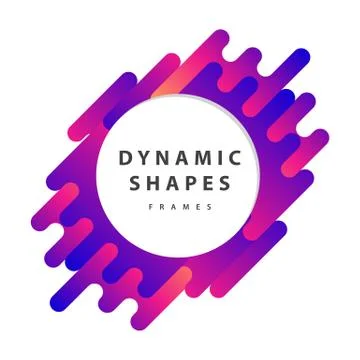 Dynamic wavy form with irregular parallel rounded lines frames . Isolated on  Stock Illustration