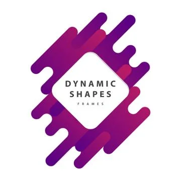 Dynamic wavy form with irregular parallel rounded lines frames . Isolated on  Stock Illustration