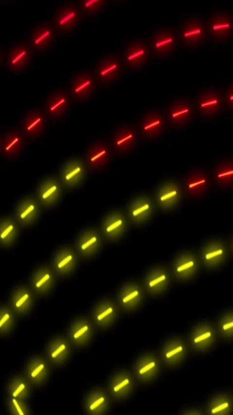 Dynamic wavy neon dash lines. Abstract colorful motion background for tech .. Video stock 308742970