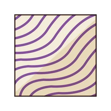 Dynamic wavy purple stripes on beige pattern background 스톡 일러스트