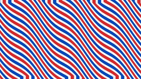 Dynamic Wavy Red White Blue Stripes Seamless Loop Motion Background. Stock Footage 339920049