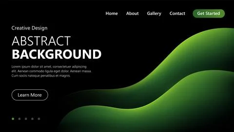 Dynamic Wavy Shapes Abstract Background Template. Website Landing Page Buttons Stock Illustration