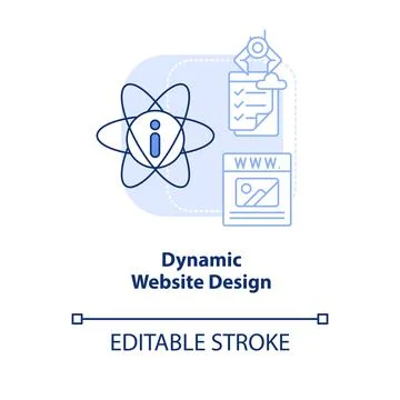 Dynamic website design light blue concept icon Illustrazione stock